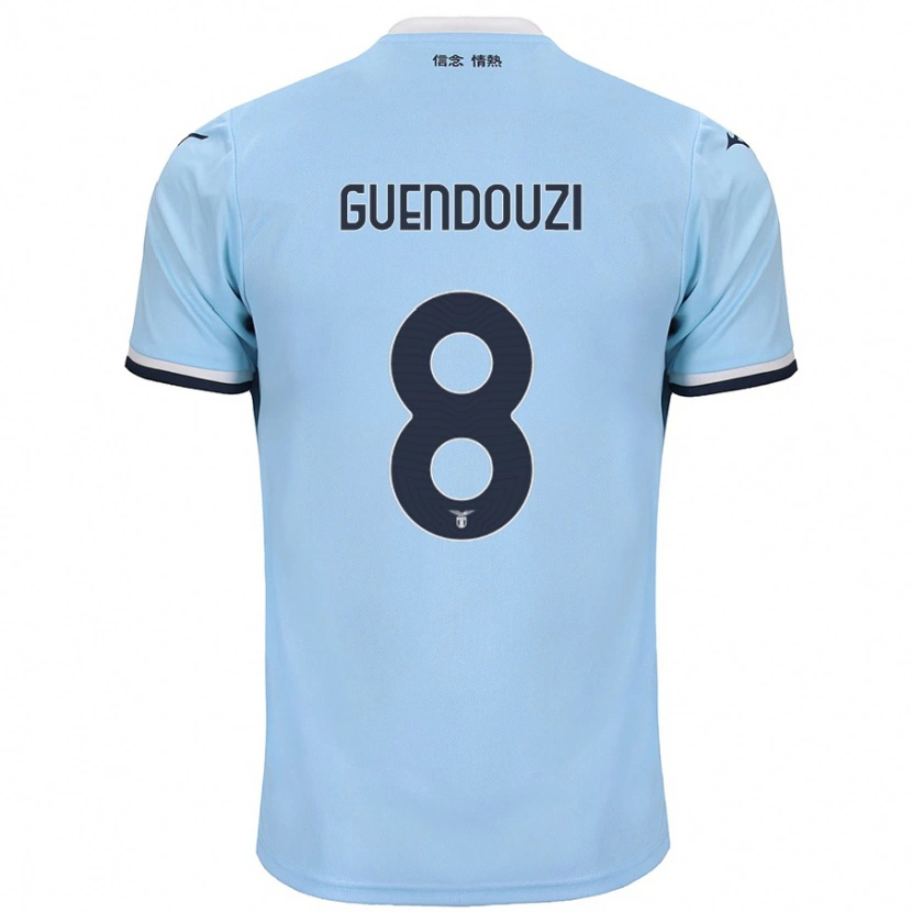 Danxen Enfant Maillot Mattéo Guendouzi #8 Bleu Tenues Domicile 2024/25 T-Shirt