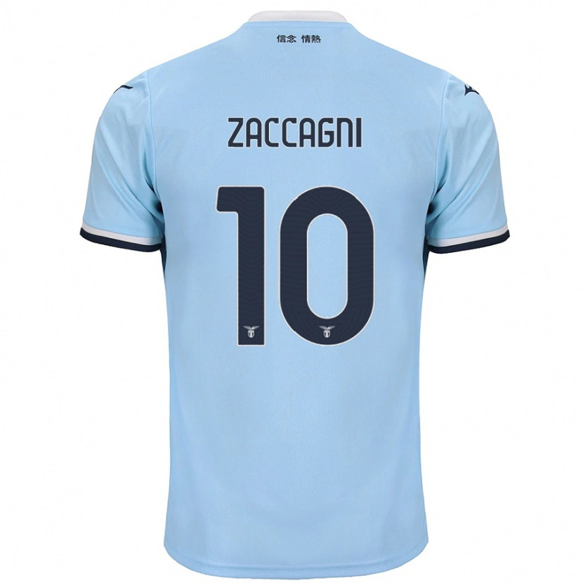 Danxen Enfant Maillot Mattia Zaccagni #10 Bleu Tenues Domicile 2024/25 T-Shirt