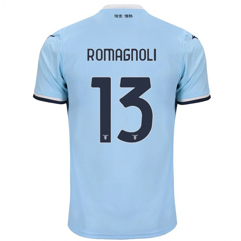 Danxen Enfant Maillot Alessio Romagnoli #13 Bleu Tenues Domicile 2024/25 T-Shirt