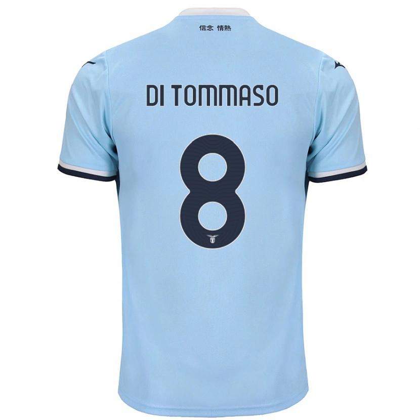 Danxen Enfant Maillot Leonardo Di Tommaso #8 Bleu Tenues Domicile 2024/25 T-Shirt