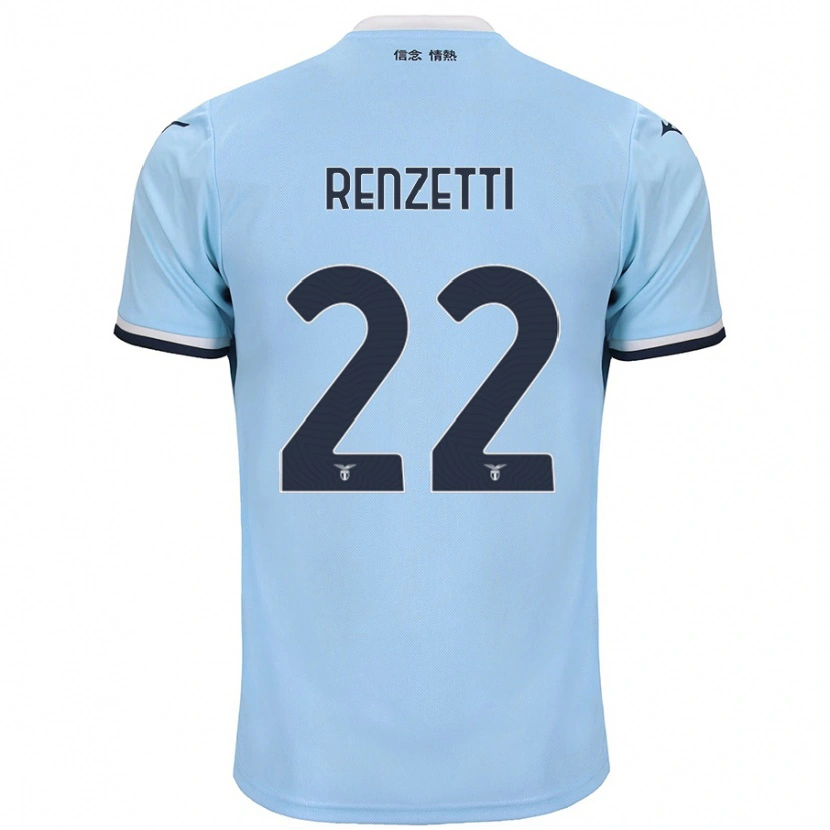 Danxen Enfant Maillot Davide Renzetti #22 Bleu Tenues Domicile 2024/25 T-Shirt