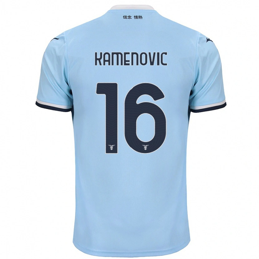 Danxen Enfant Maillot Dimitrije Kamenović #16 Bleu Tenues Domicile 2024/25 T-Shirt