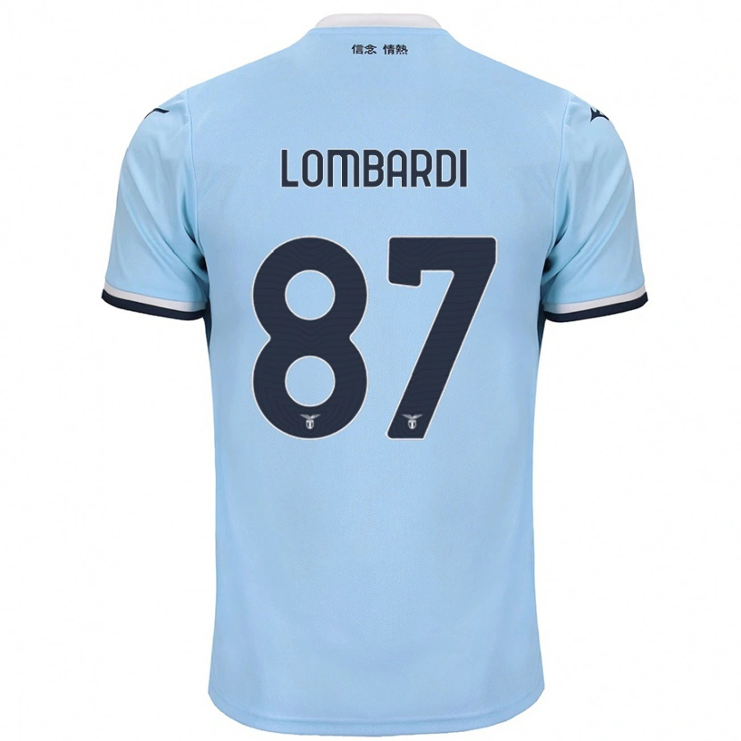 Danxen Enfant Maillot Cristiano Lombardi #87 Bleu Tenues Domicile 2024/25 T-Shirt