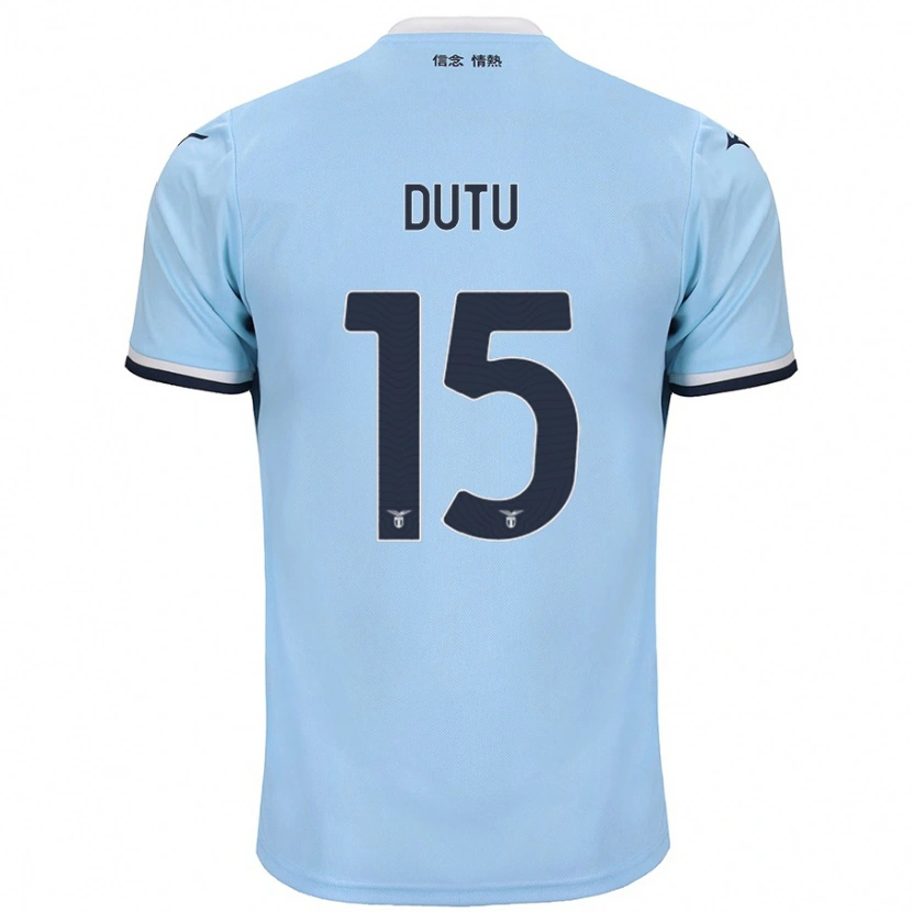 Danxen Enfant Maillot Matteo Dutu #15 Bleu Tenues Domicile 2024/25 T-Shirt