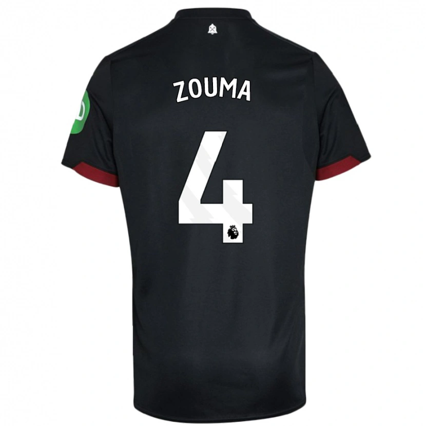 Danxen Enfant Maillot Kurt Zouma #4 Noir Blanc Tenues Extérieur 2024/25 T-Shirt