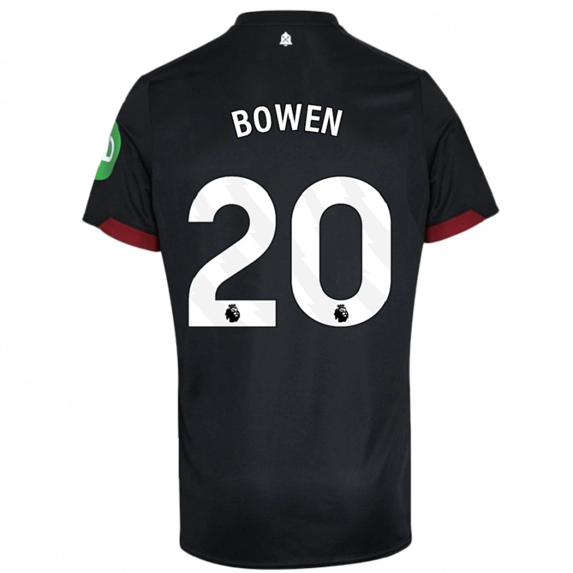 Danxen Enfant Maillot Jarrod Bowen #20 Noir Blanc Tenues Extérieur 2024/25 T-Shirt