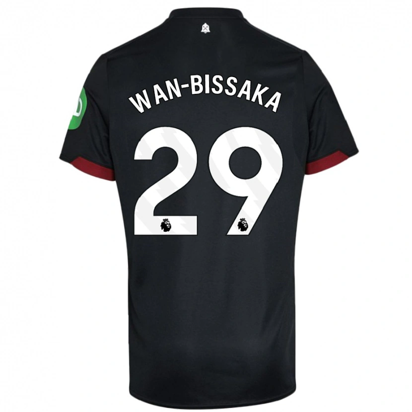 Danxen Enfant Maillot Aaron Wan-Bissaka #29 Noir Blanc Tenues Extérieur 2024/25 T-Shirt