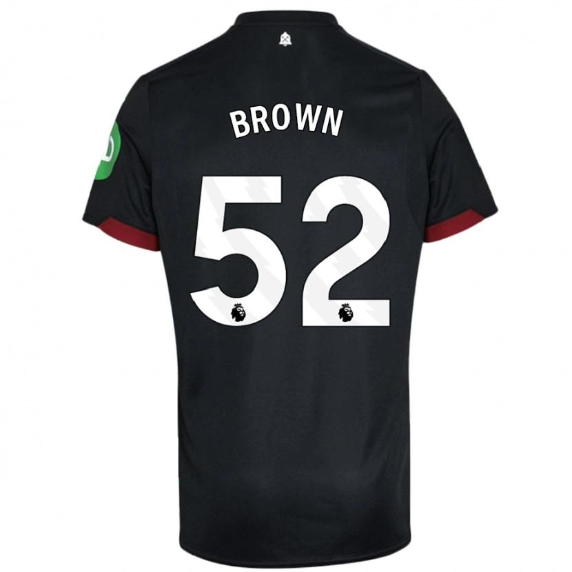 Danxen Enfant Maillot Luis Brown #52 Noir Blanc Tenues Extérieur 2024/25 T-Shirt