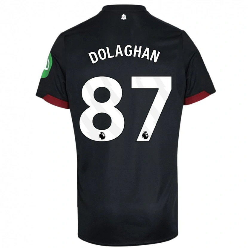 Danxen Enfant Maillot Brad Dolaghan #87 Noir Blanc Tenues Extérieur 2024/25 T-Shirt