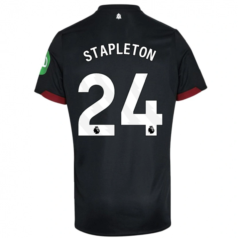 Danxen Enfant Maillot Jessie Stapleton #24 Noir Blanc Tenues Extérieur 2024/25 T-Shirt