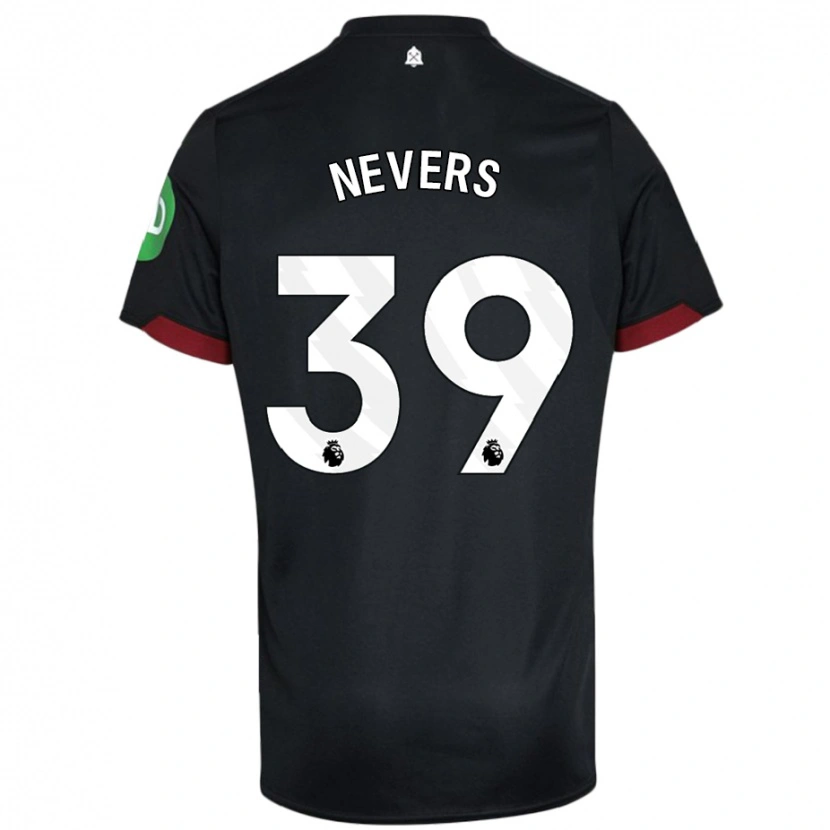 Danxen Enfant Maillot Thierry Nevers #39 Noir Blanc Tenues Extérieur 2024/25 T-Shirt