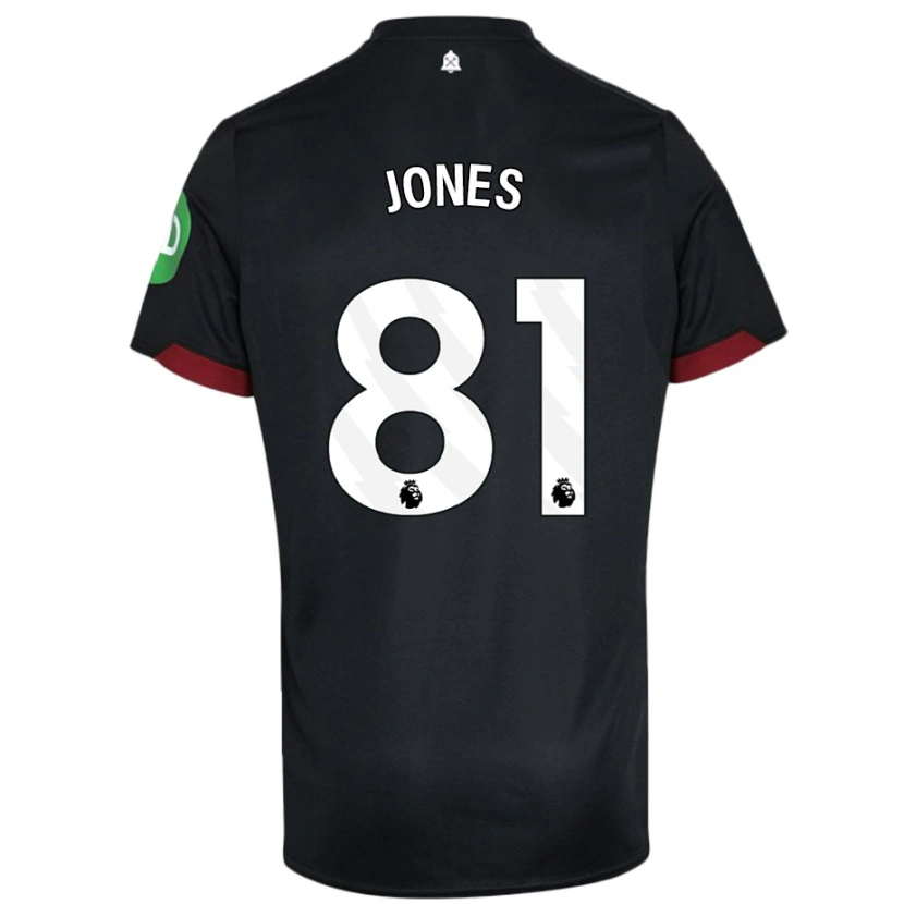 Danxen Enfant Maillot Liam Jones #81 Noir Blanc Tenues Extérieur 2024/25 T-Shirt