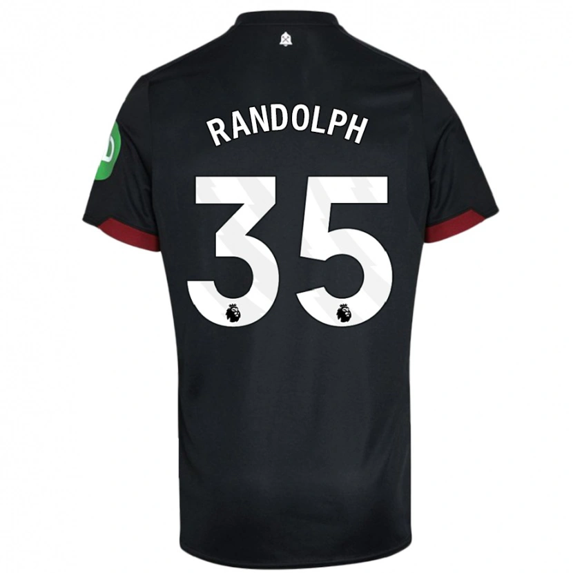 Danxen Enfant Maillot Darren Randolph #35 Noir Blanc Tenues Extérieur 2024/25 T-Shirt