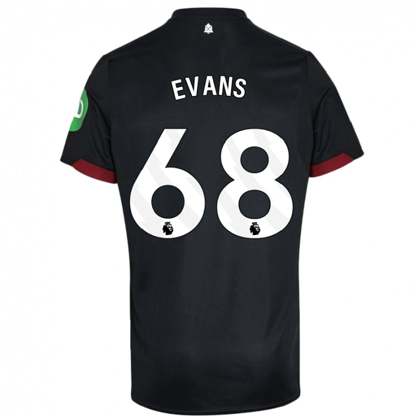 Danxen Enfant Maillot Isaac Evans #68 Noir Blanc Tenues Extérieur 2024/25 T-Shirt