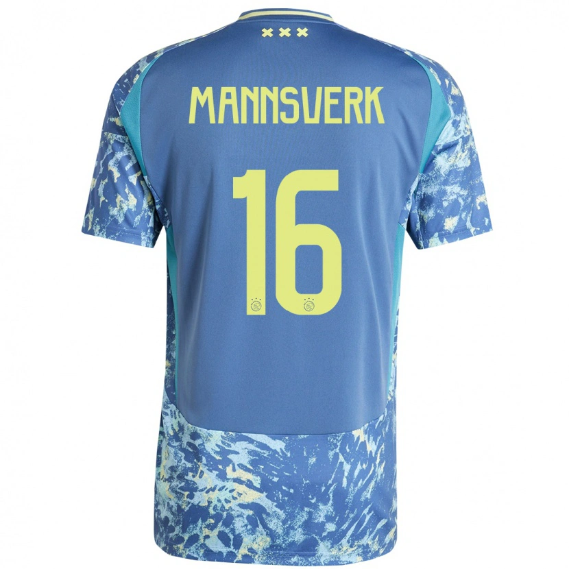 Danxen Enfant Maillot Sivert Mannsverk #16 Gris Bleu Jaune Tenues Extérieur 2024/25 T-Shirt