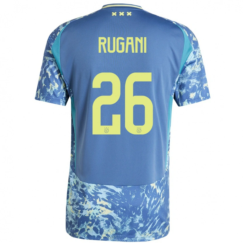 Danxen Enfant Maillot Daniele Rugani #26 Gris Bleu Jaune Tenues Extérieur 2024/25 T-Shirt