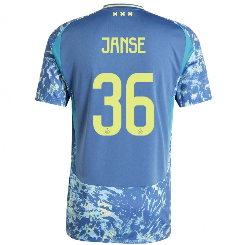 Danxen Enfant Maillot Dies Janse #36 Gris Bleu Jaune Tenues Extérieur 2024/25 T-Shirt