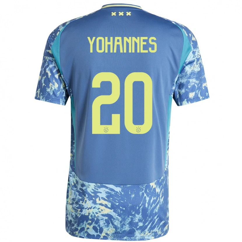 Danxen Enfant Maillot Lily Yohannes #20 Gris Bleu Jaune Tenues Extérieur 2024/25 T-Shirt