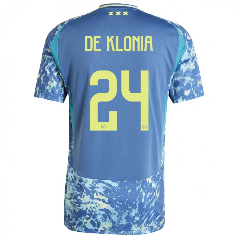 Danxen Enfant Maillot Daliyah De Klonia #24 Gris Bleu Jaune Tenues Extérieur 2024/25 T-Shirt