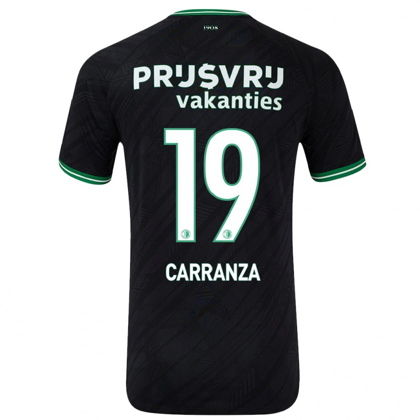 Danxen Enfant Maillot Julián Carranza #19 Noir Vert Tenues Extérieur 2024/25 T-Shirt