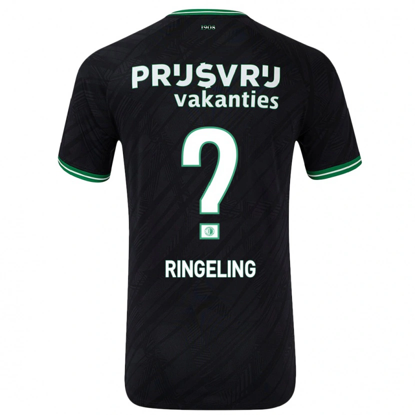 Danxen Enfant Maillot Sam Ringeling #0 Noir Vert Tenues Extérieur 2024/25 T-Shirt