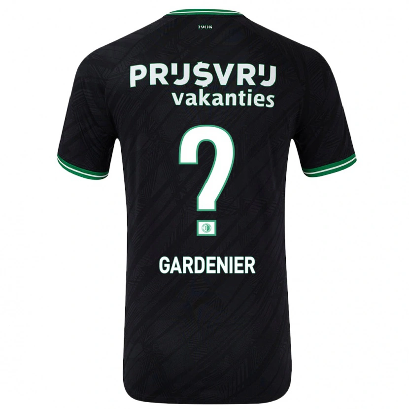 Danxen Enfant Maillot Lucas Gardenier #0 Noir Vert Tenues Extérieur 2024/25 T-Shirt