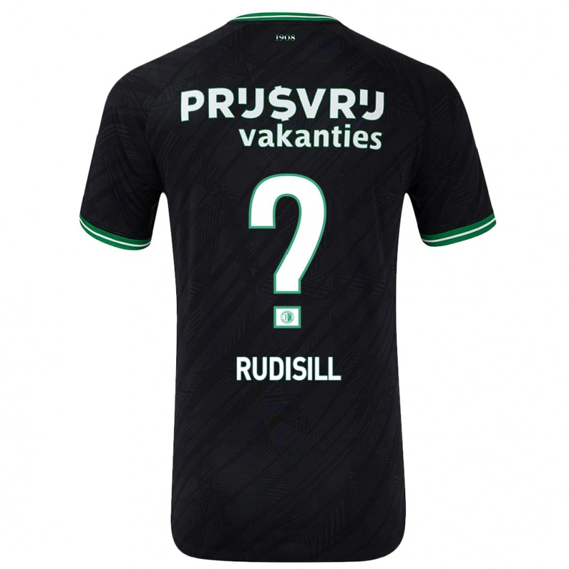 Danxen Enfant Maillot Paulo Rudisill #0 Noir Vert Tenues Extérieur 2024/25 T-Shirt