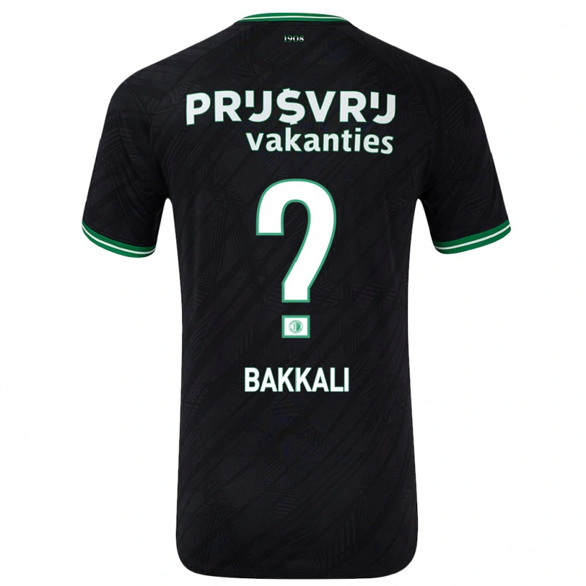 Danxen Enfant Maillot Yassir Bakkali #0 Noir Vert Tenues Extérieur 2024/25 T-Shirt