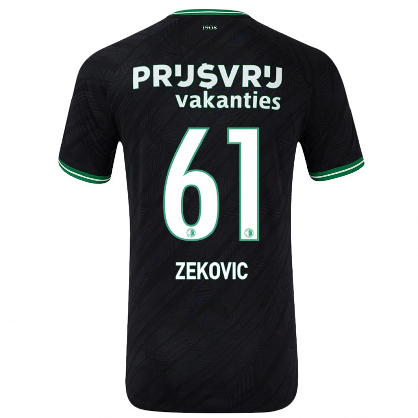 Danxen Enfant Maillot Aleks Zekovic #61 Noir Vert Tenues Extérieur 2024/25 T-Shirt