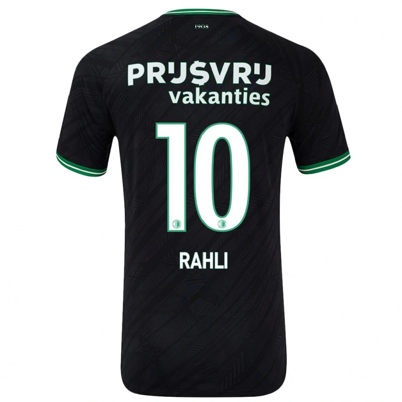 Danxen Enfant Maillot Khalid Rahli #10 Noir Vert Tenues Extérieur 2024/25 T-Shirt