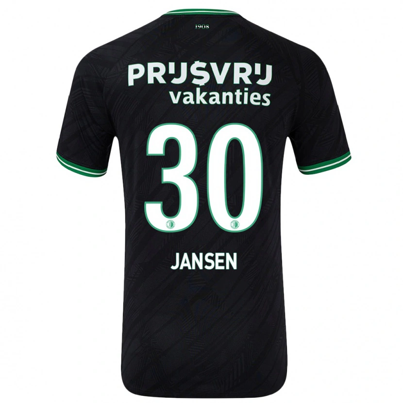 Danxen Enfant Maillot Thijs Jansen #30 Noir Vert Tenues Extérieur 2024/25 T-Shirt