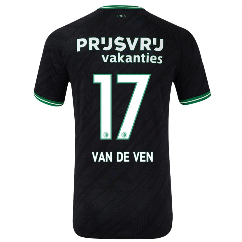 Danxen Enfant Maillot Zoi Van De Ven #17 Noir Vert Tenues Extérieur 2024/25 T-Shirt