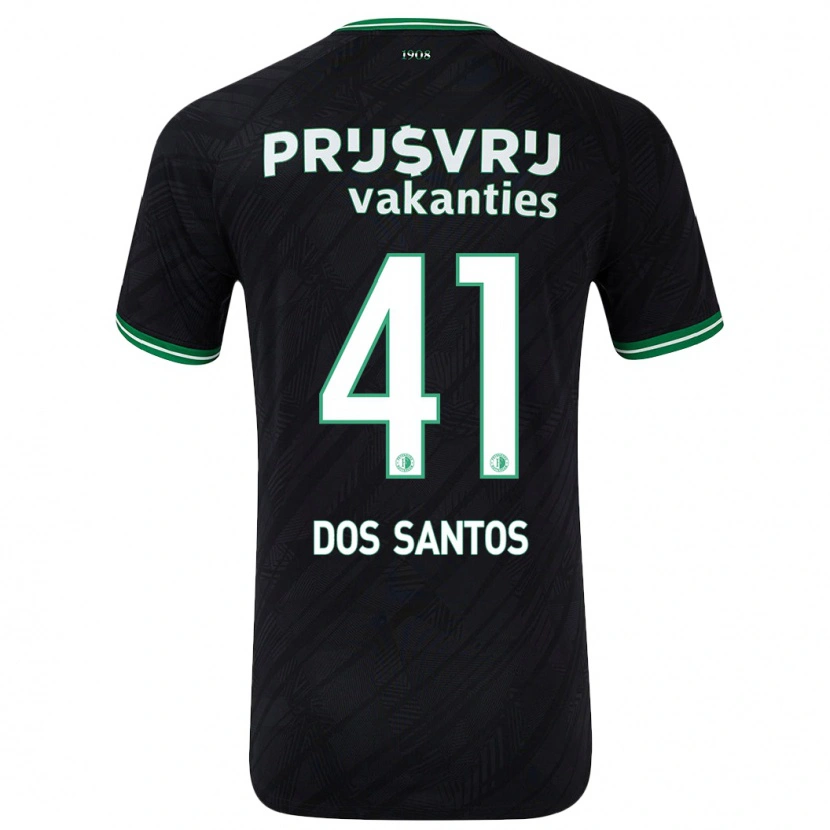 Danxen Enfant Maillot Giuliany Ben-David Dos Santos #41 Noir Vert Tenues Extérieur 2024/25 T-Shirt