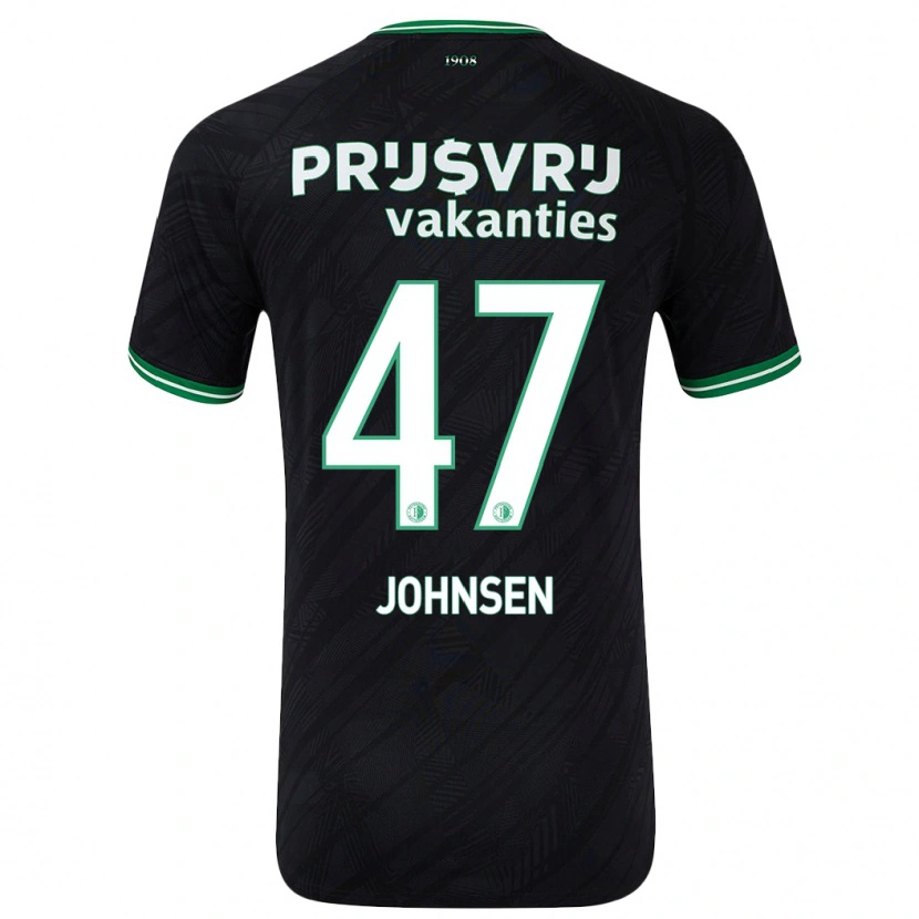 Danxen Enfant Maillot Mikael Torset Johnsen #47 Noir Vert Tenues Extérieur 2024/25 T-Shirt