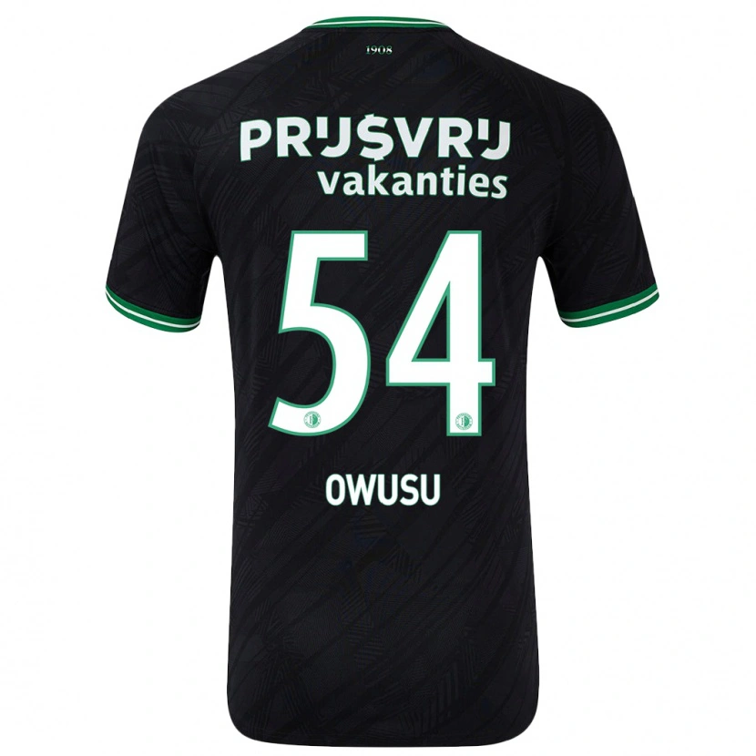 Danxen Enfant Maillot Denzel Owusu #54 Noir Vert Tenues Extérieur 2024/25 T-Shirt