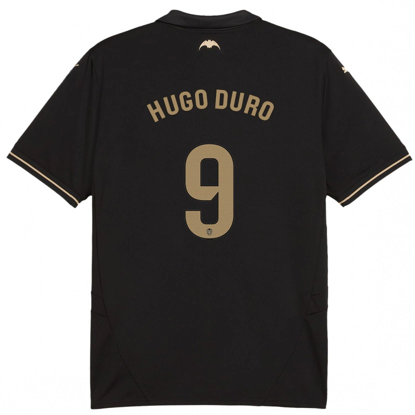 Danxen Enfant Maillot Hugo Duro #9 Noir Tenues Extérieur 2024/25 T-Shirt