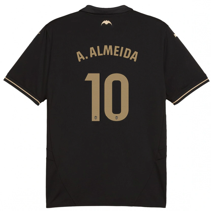 Danxen Enfant Maillot André Almeida #10 Noir Tenues Extérieur 2024/25 T-Shirt