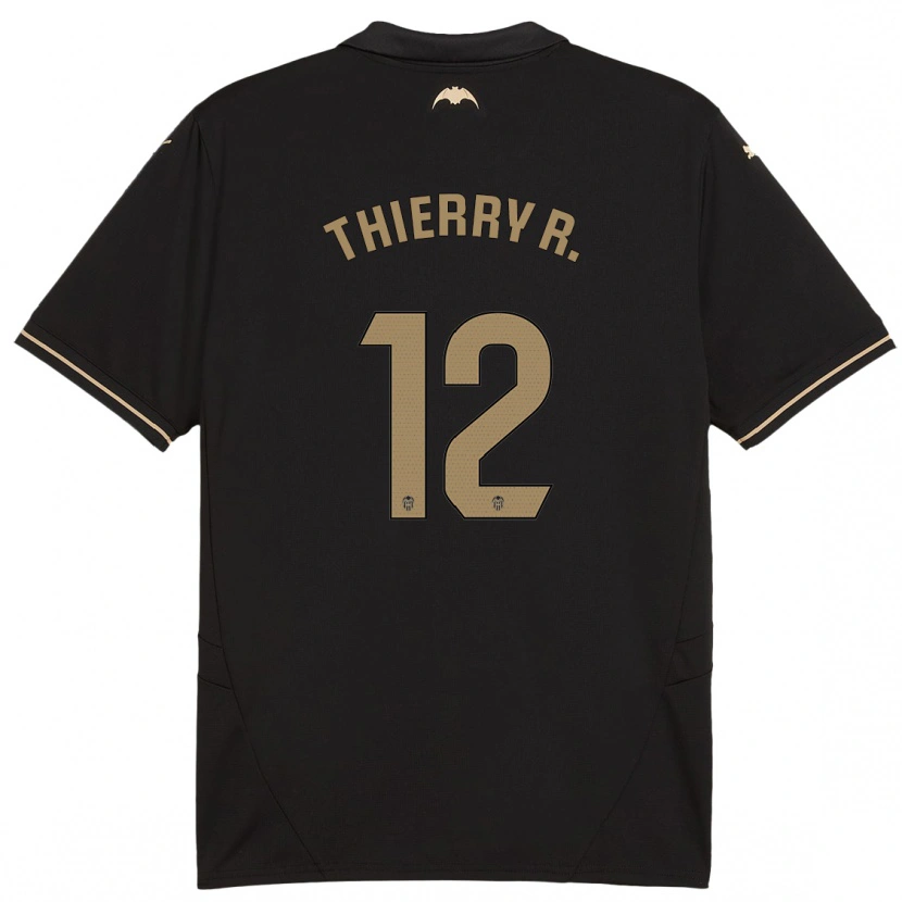 Danxen Enfant Maillot Thierry Correia #12 Noir Tenues Extérieur 2024/25 T-Shirt