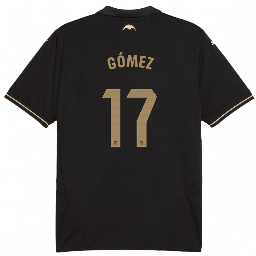 Danxen Enfant Maillot Dani Gómez #17 Noir Tenues Extérieur 2024/25 T-Shirt