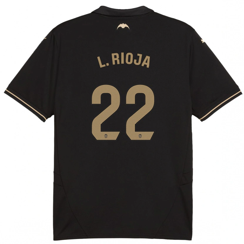 Danxen Enfant Maillot Luis Rioja #22 Noir Tenues Extérieur 2024/25 T-Shirt