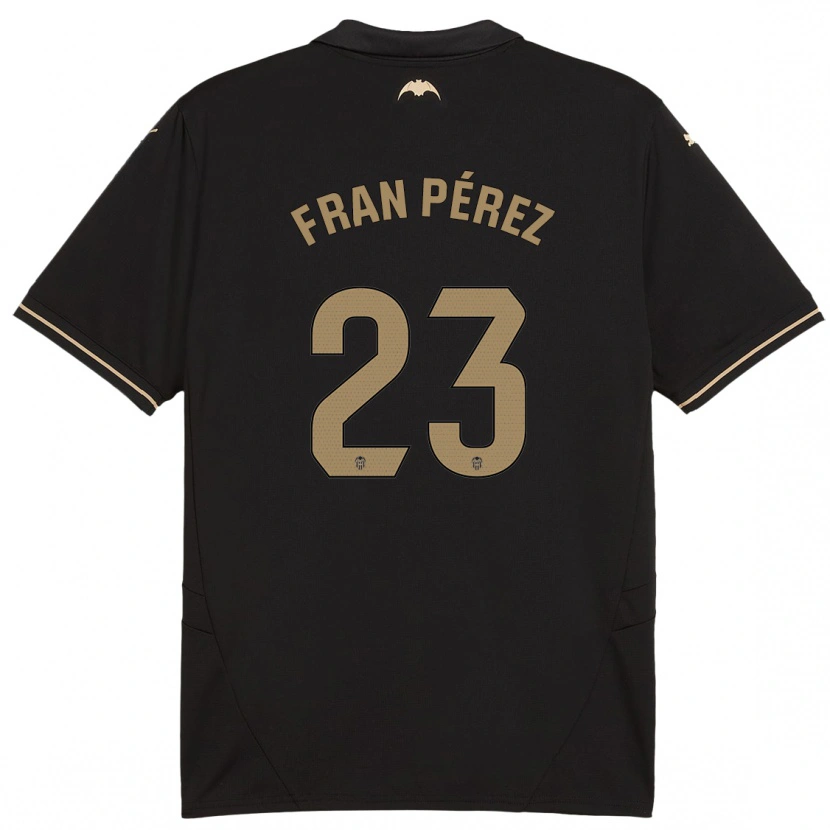 Danxen Enfant Maillot Fran Pérez #23 Noir Tenues Extérieur 2024/25 T-Shirt