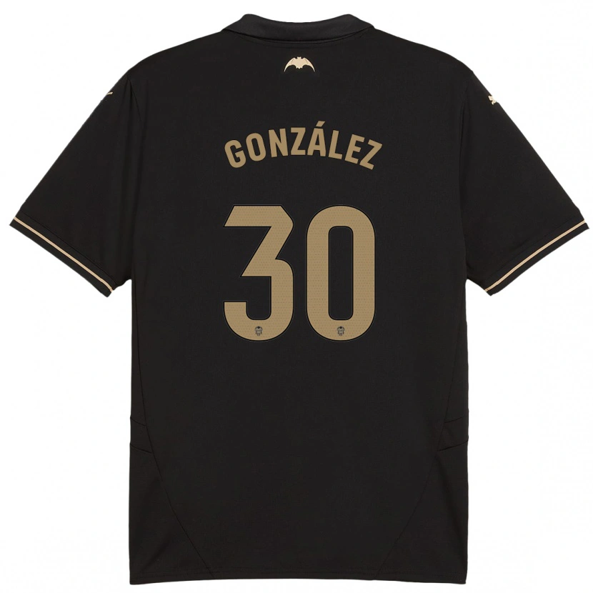 Danxen Enfant Maillot Hugo González #30 Noir Tenues Extérieur 2024/25 T-Shirt