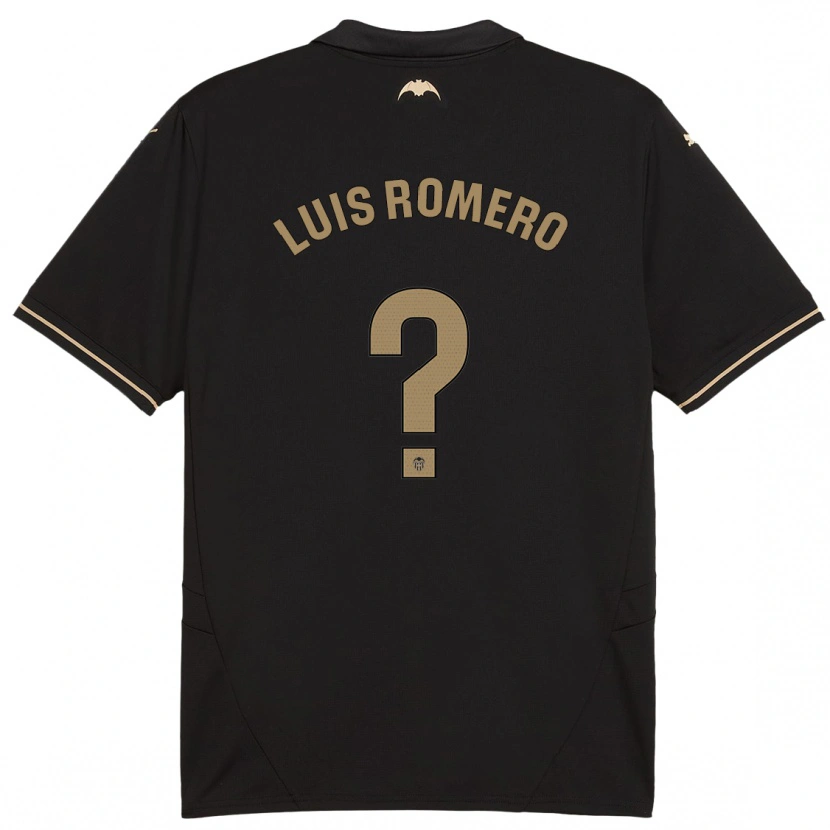 Danxen Enfant Maillot Luis Romero #0 Noir Tenues Extérieur 2024/25 T-Shirt