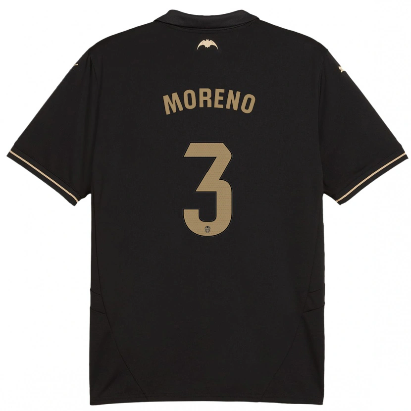 Danxen Enfant Maillot Diego Moreno #3 Noir Tenues Extérieur 2024/25 T-Shirt