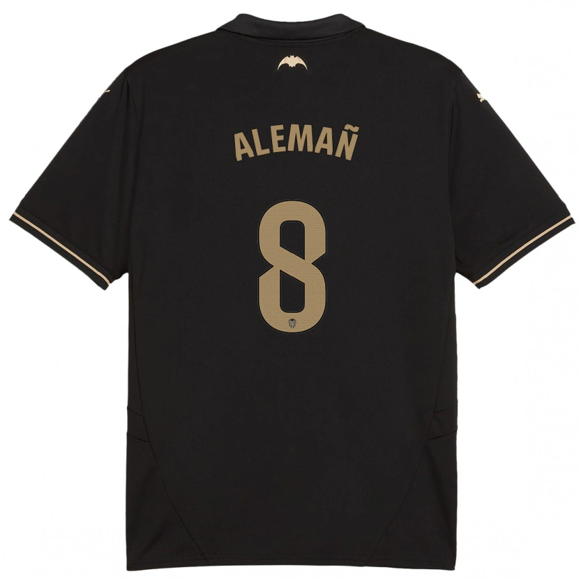 Danxen Enfant Maillot Pedro Alemañ #8 Noir Tenues Extérieur 2024/25 T-Shirt