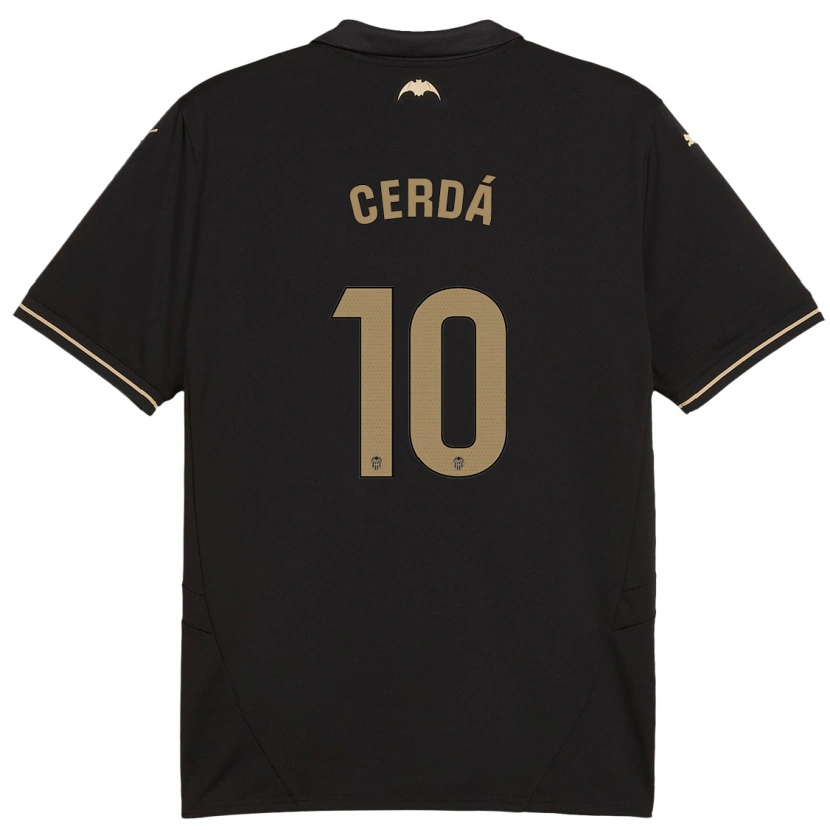 Danxen Enfant Maillot Alex Cerdá #10 Noir Tenues Extérieur 2024/25 T-Shirt