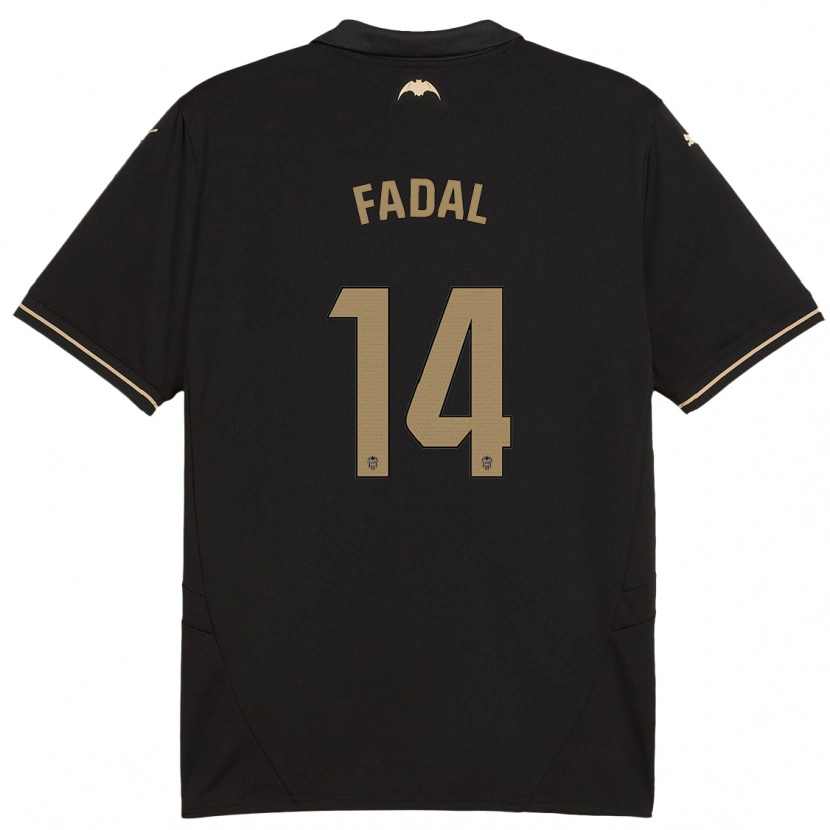 Danxen Enfant Maillot Ali Fadal #14 Noir Tenues Extérieur 2024/25 T-Shirt