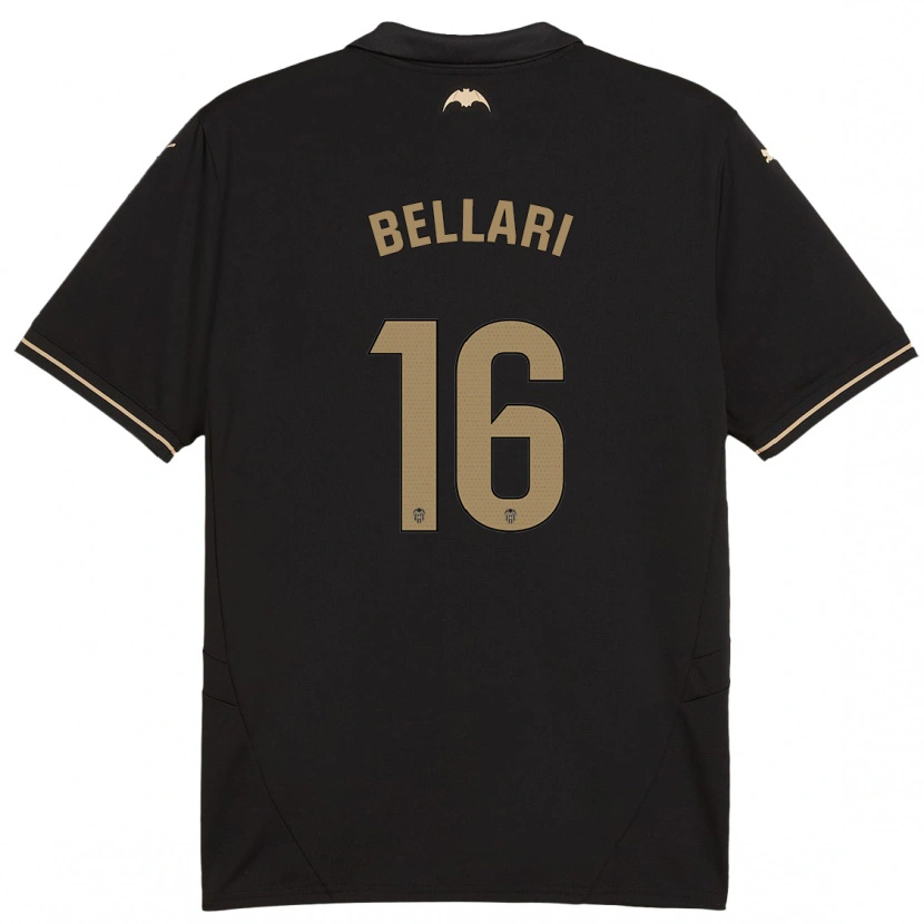 Danxen Enfant Maillot Hamza Bellari #16 Noir Tenues Extérieur 2024/25 T-Shirt