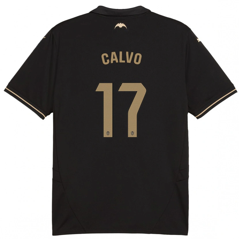 Danxen Enfant Maillot Borja Calvo #17 Noir Tenues Extérieur 2024/25 T-Shirt