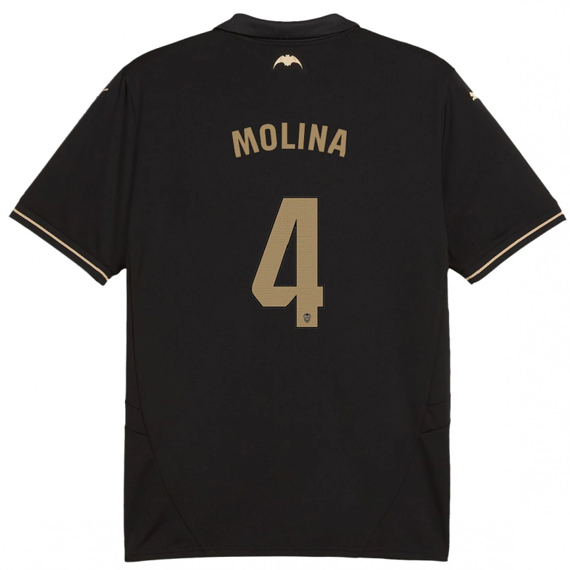 Danxen Enfant Maillot María Molina #4 Noir Tenues Extérieur 2024/25 T-Shirt